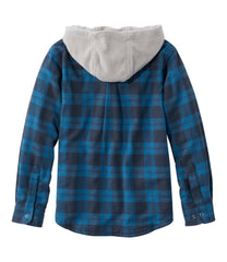 L.L.BeanKids' Fleece-Lined Flannel Shirt, Hooded Plaid
