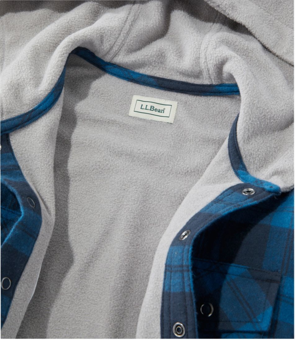 L.L.BeanKids' Fleece-Lined Flannel Shirt, Hooded Plaid