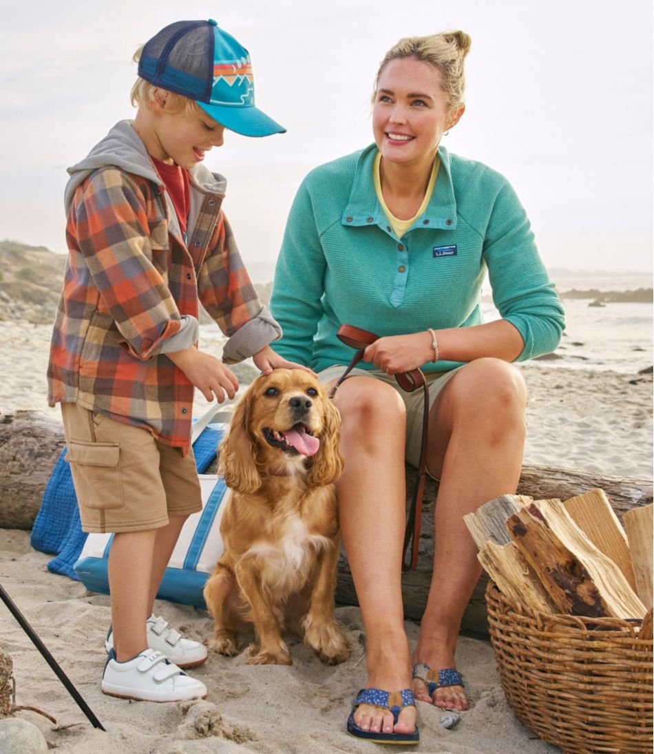 L.L.BeanKids' Fleece-Lined Flannel Shirt, Hooded Plaid