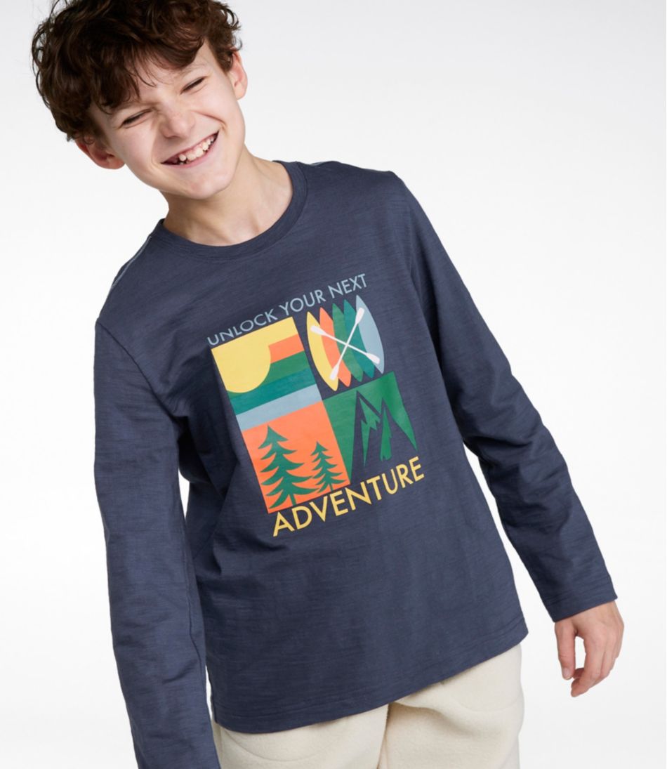 L.L.BeanKids' Graphic Tee, Long-Sleeve Glow-in-the-Dark