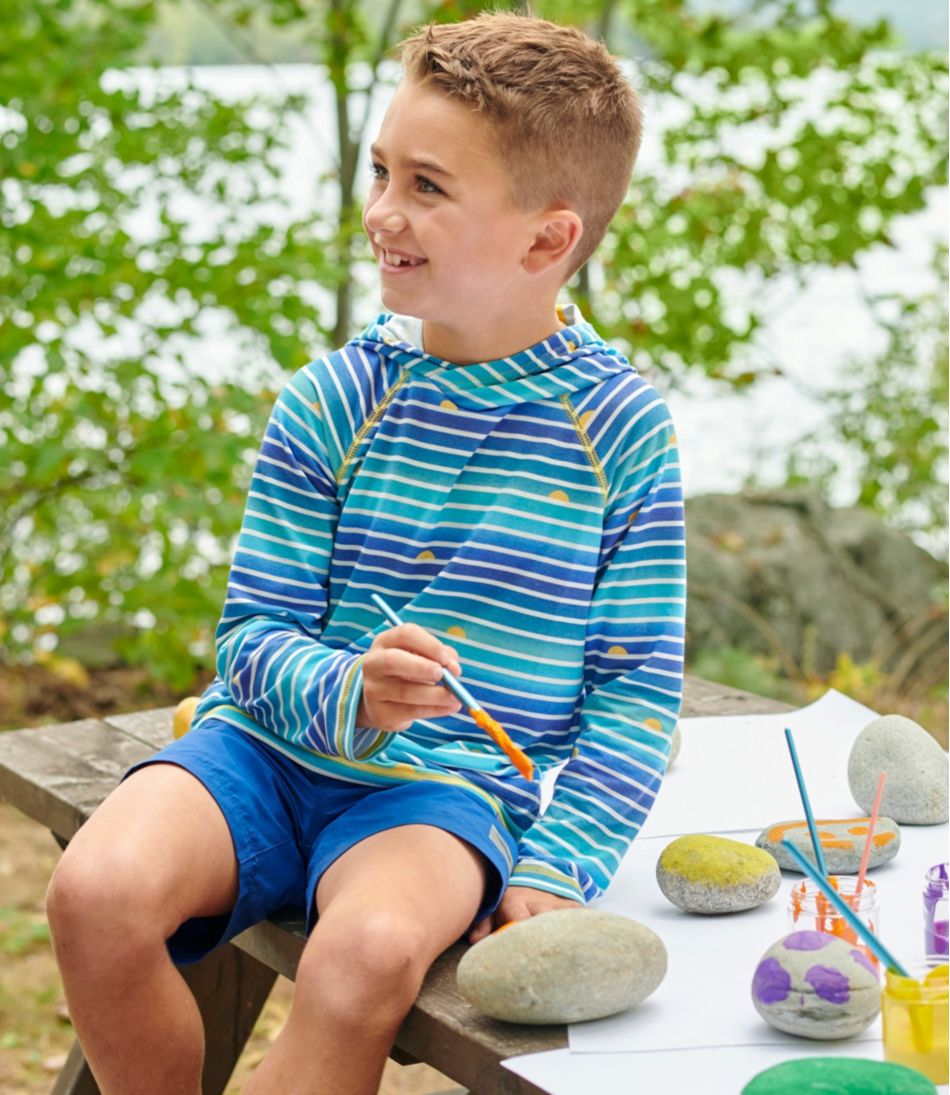 L.L.BeanKids' Everyday SunSmart® Hooded Tee, Long-Sleeve Stripe