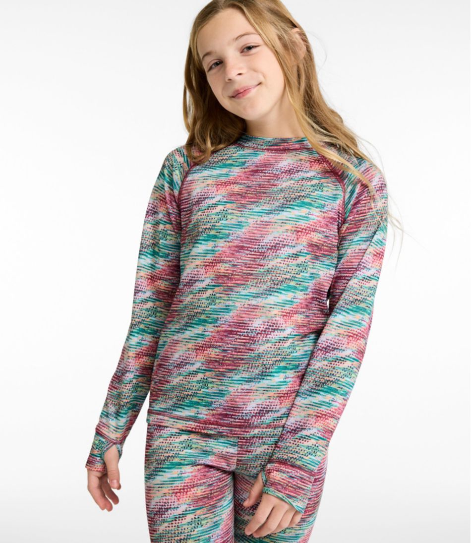 L.L.BeanKids' Wicked Warm Midweight Long Underwear, Top Print