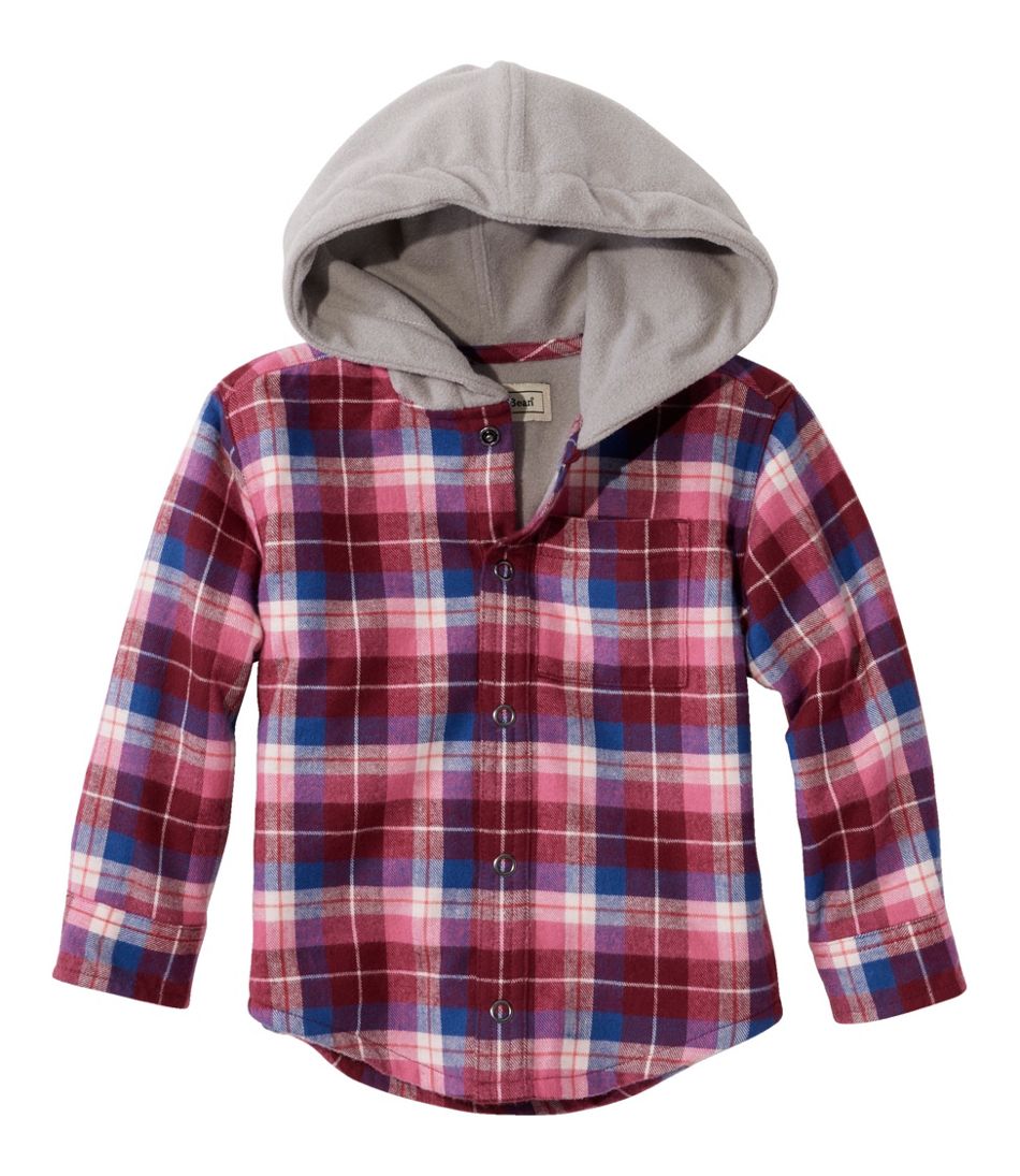 L.L.BeanToddlers' Fleece-Lined Flannel Shirt, Hooded
