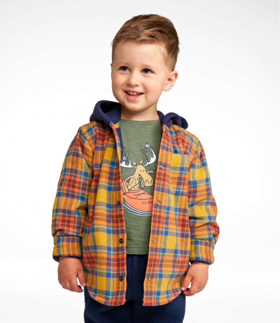 L.L.BeanToddlers' Fleece-Lined Flannel Shirt, Hooded