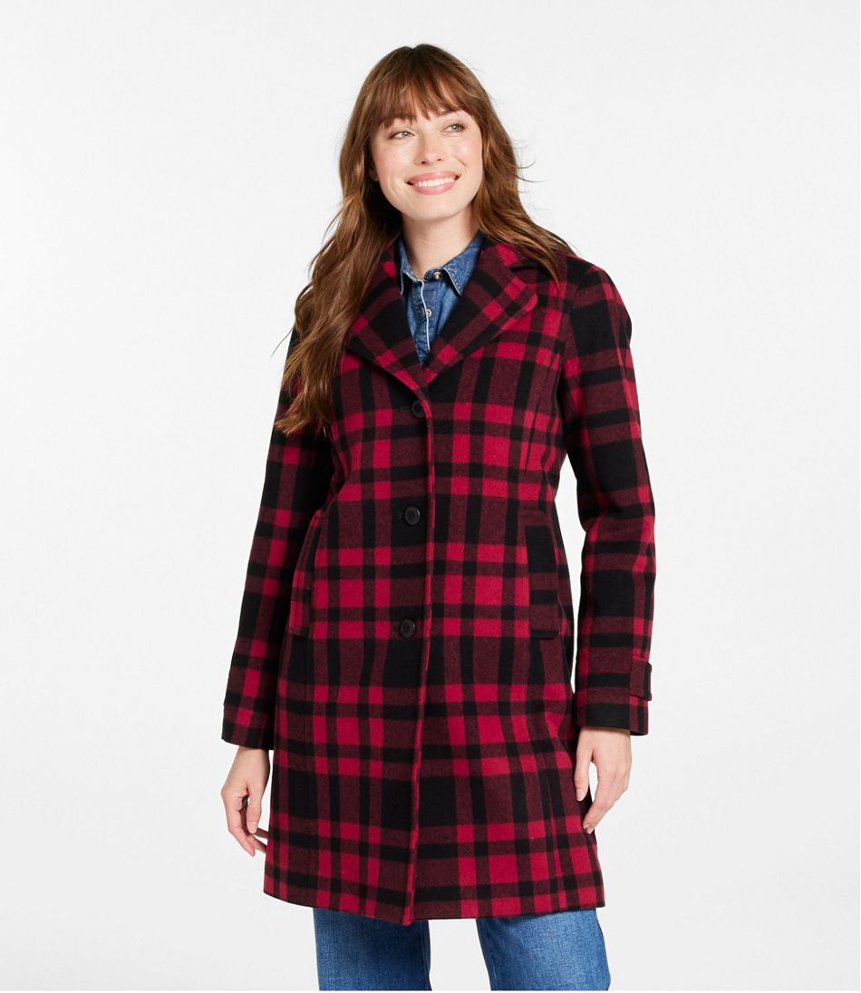 L.L.BeanWomen's Classic Lambswool Polo Coat, Three-Quarter, Pattern