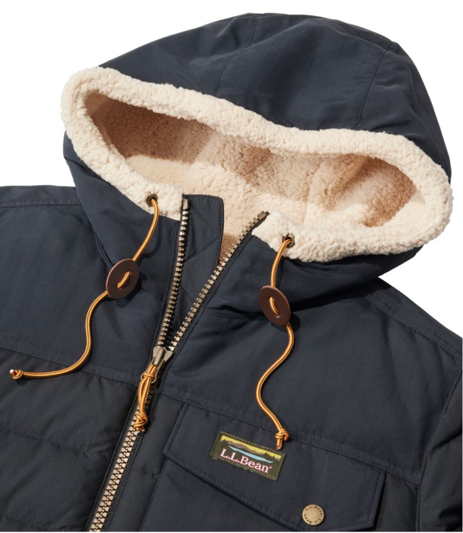 L.L.BeanMen's Mountain Classic Down Hooded Jacket, Sherpa-Lined