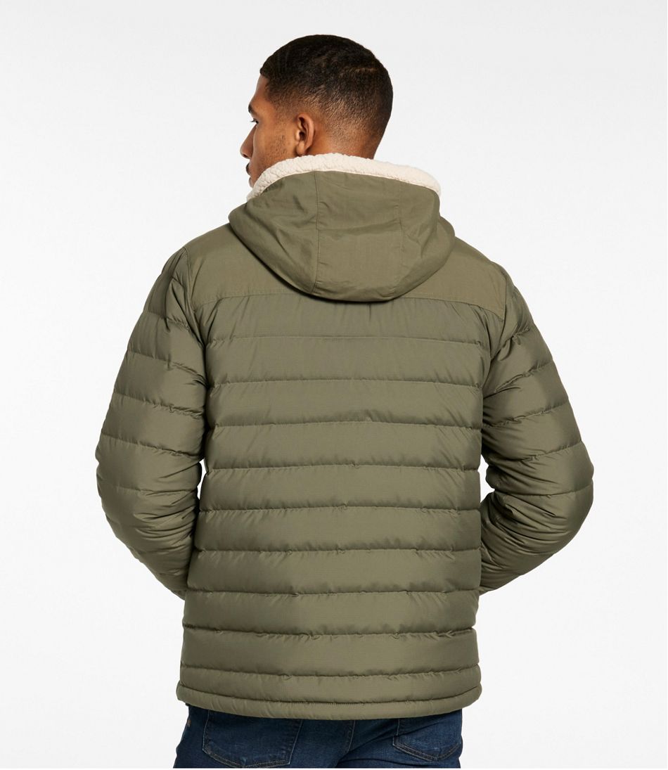 L.L.BeanMen's Mountain Classic Down Hooded Jacket, Sherpa-Lined