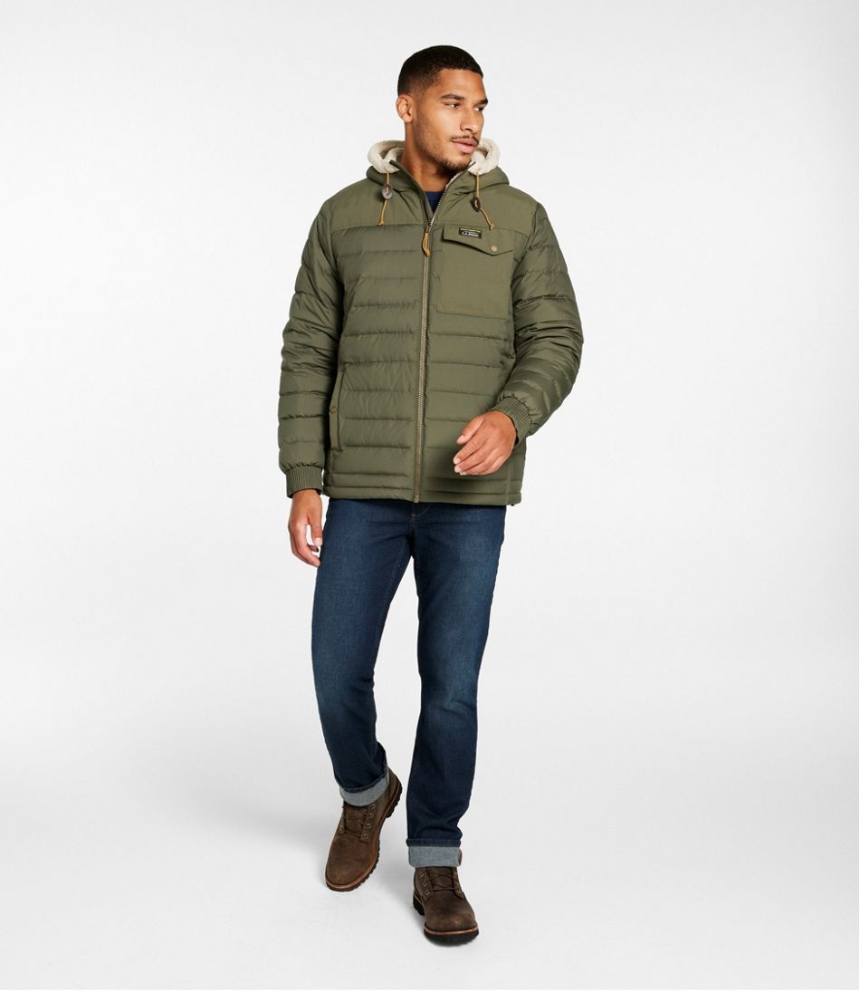 L.L.BeanMen's Mountain Classic Down Hooded Jacket, Sherpa-Lined