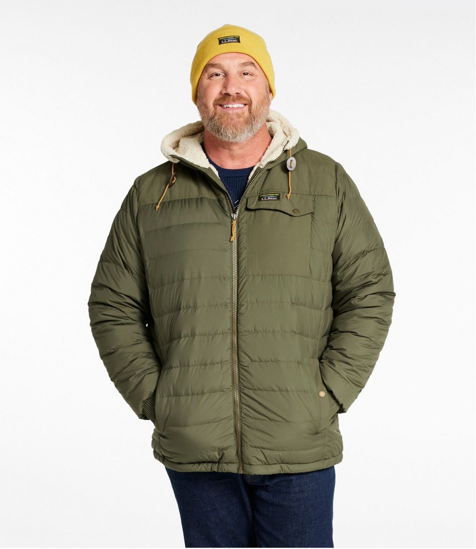 L.L.BeanMen's Mountain Classic Down Hooded Jacket, Sherpa-Lined