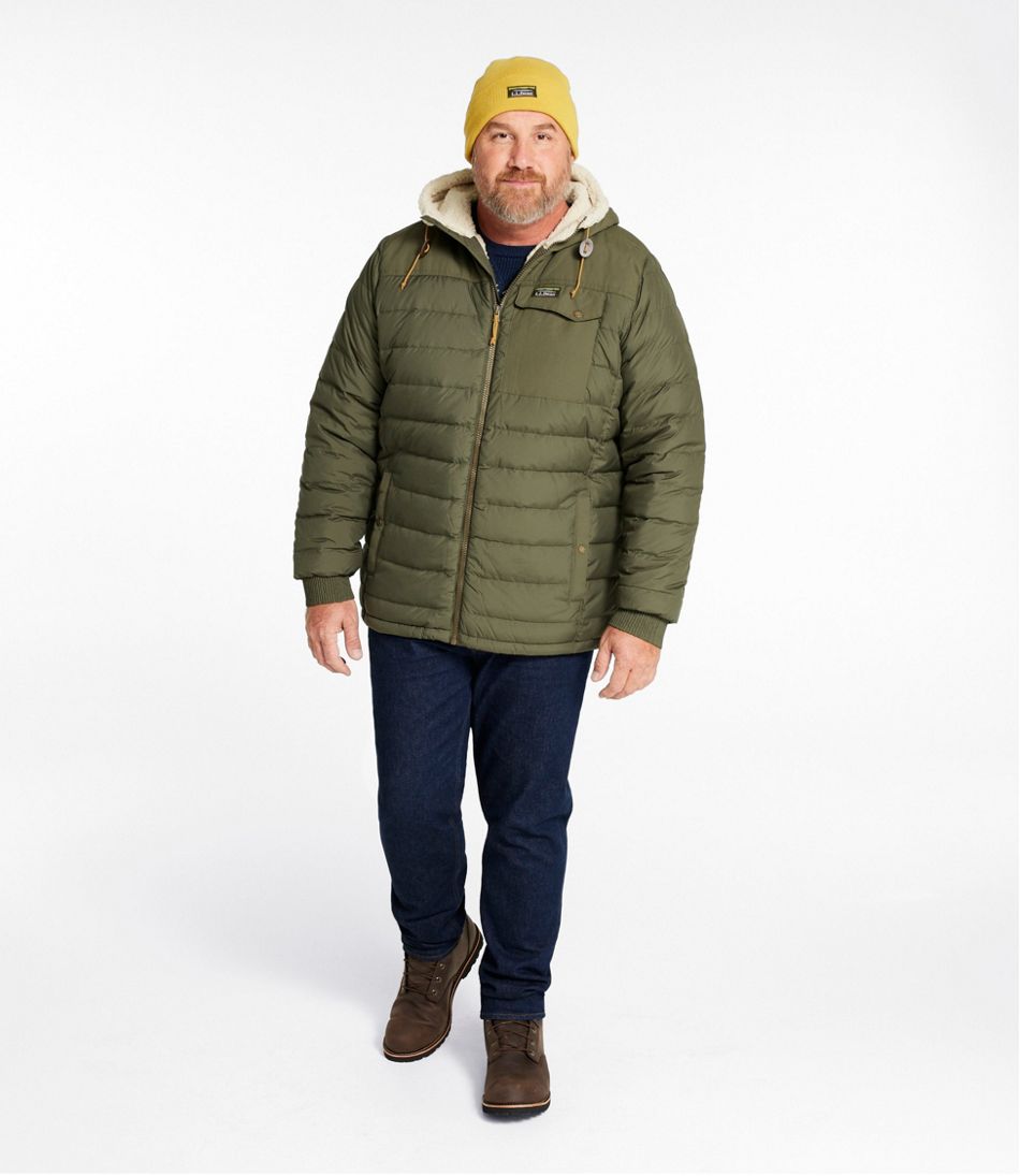 L.L.BeanMen's Mountain Classic Down Hooded Jacket, Sherpa-Lined