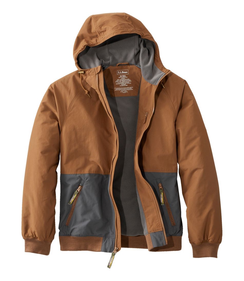 L.L.BeanMen's Insulated 3-Season Bomber Hooded Jacket, Colorblock
