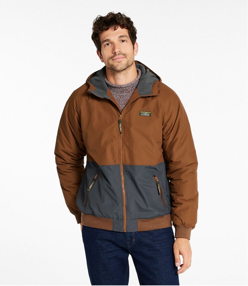 L.L.BeanMen's Insulated 3-Season Bomber Hooded Jacket, Colorblock