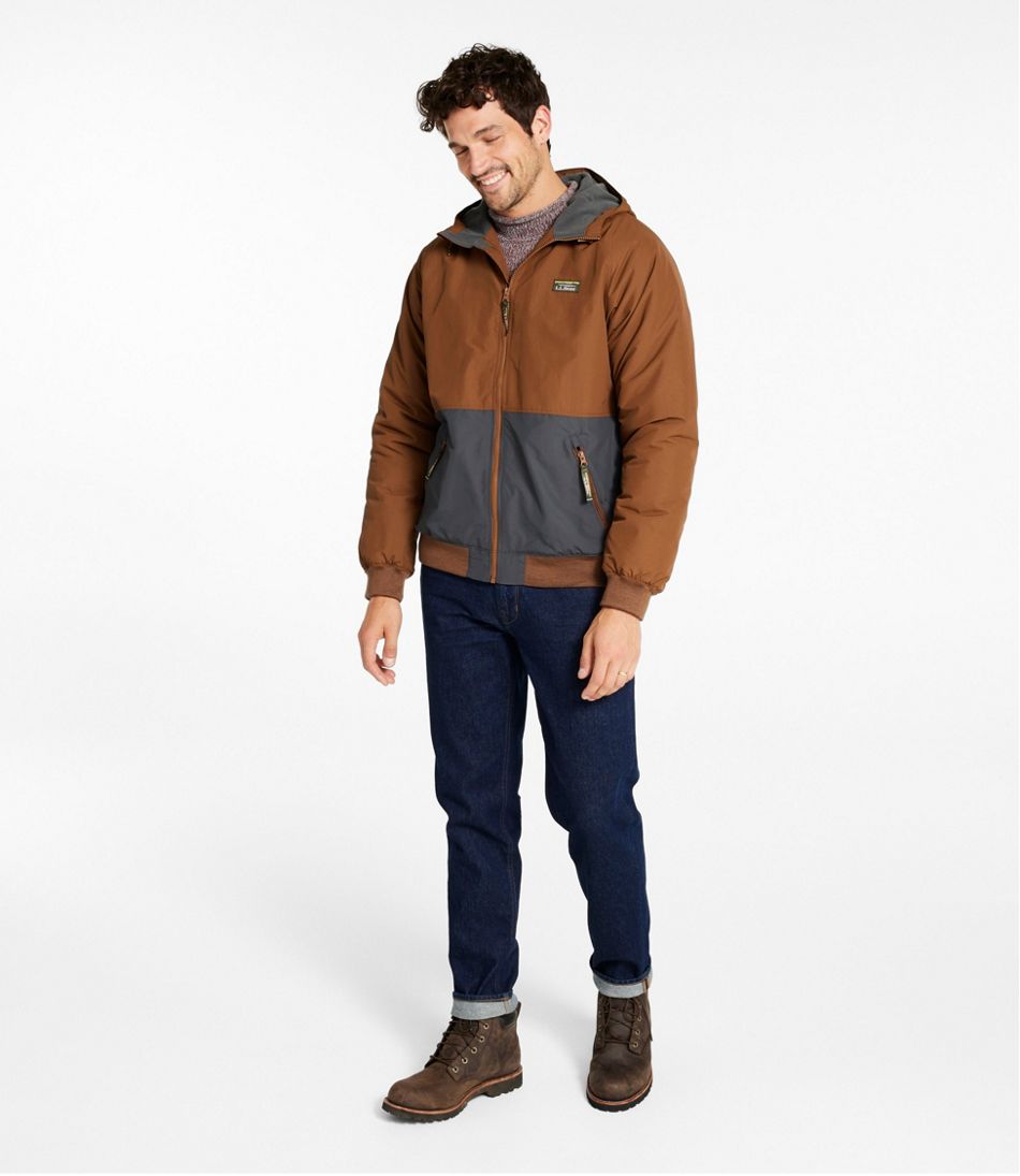 L.L.BeanMen's Insulated 3-Season Bomber Hooded Jacket, Colorblock