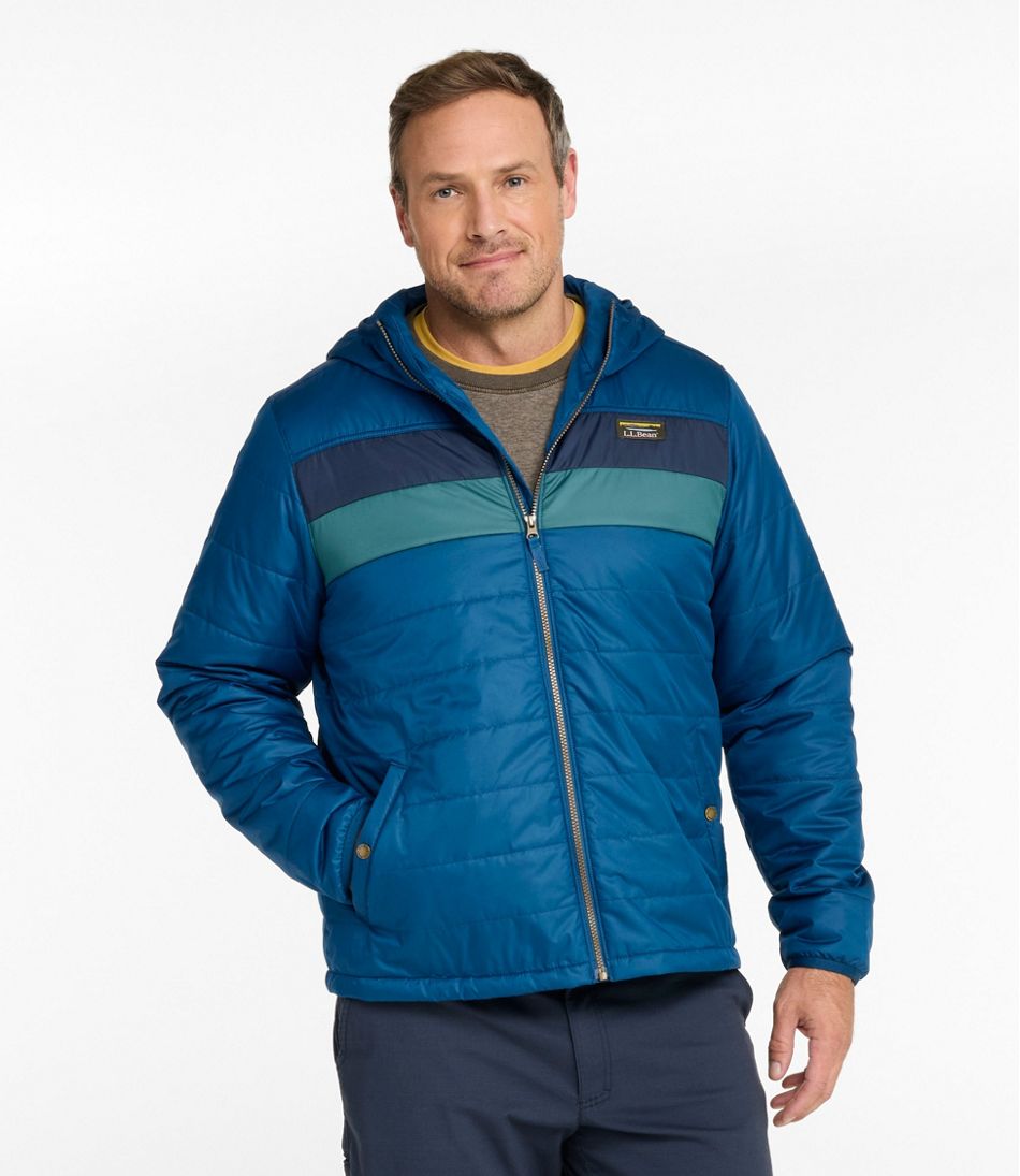 L.L.BeanMen's Mountain Classic Puffer Hooded Jacket, Colorblock