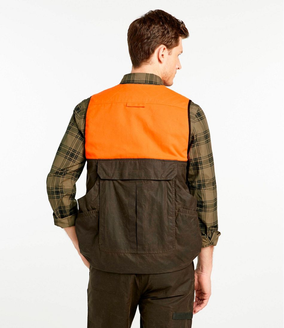 L.L.BeanMen's Double L Waxed-Cotton Upland Vest, Hunter Orange