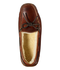 L.L.BeanMen's Leather Double-Sole Slippers, Shearling-Lined
