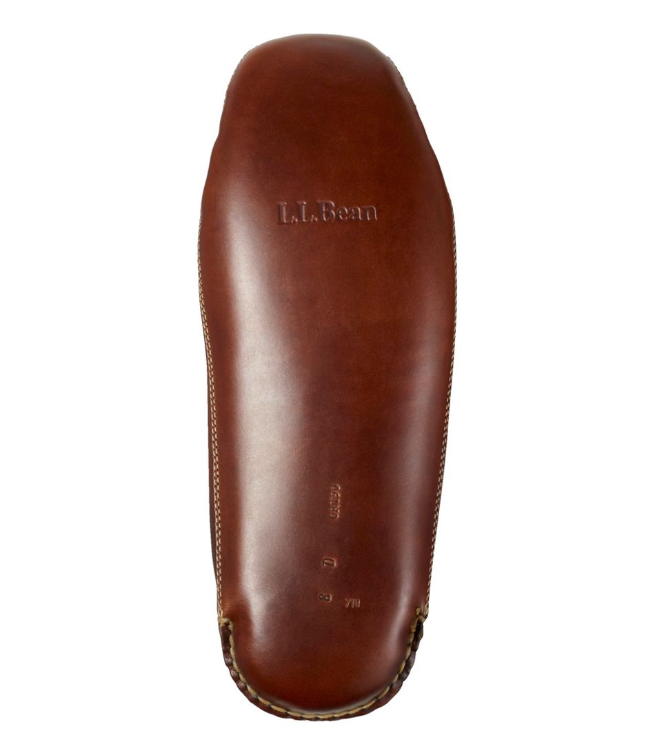 L.L.BeanMen's Leather Double-Sole Slippers, Shearling-Lined