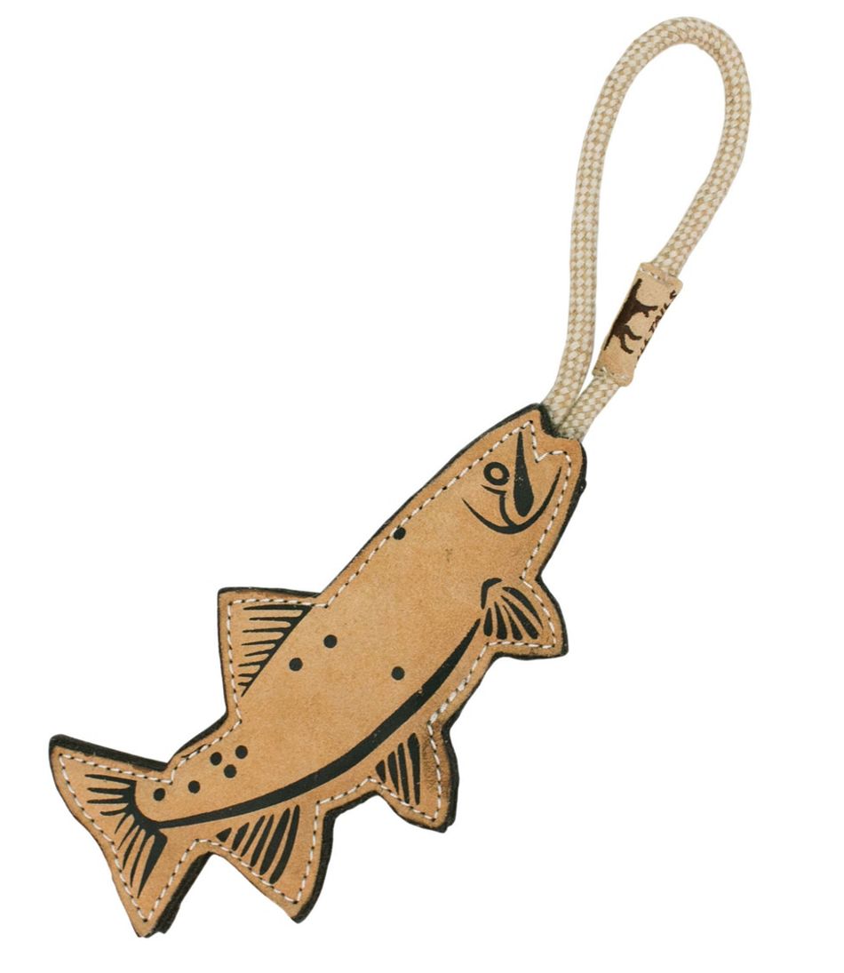 L.L.BeanNatural Leather and Wool Fish Dog Tug Toy