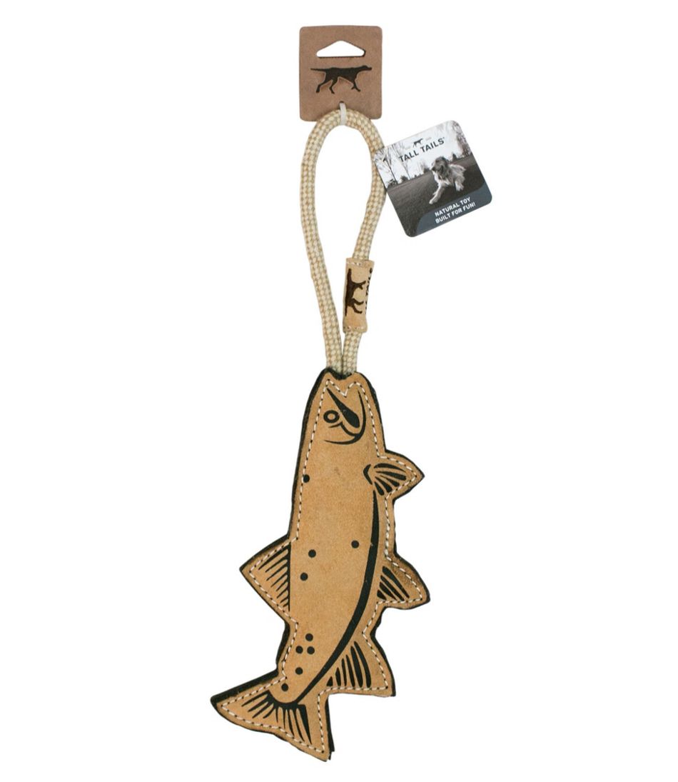 L.L.BeanNatural Leather and Wool Fish Dog Tug Toy