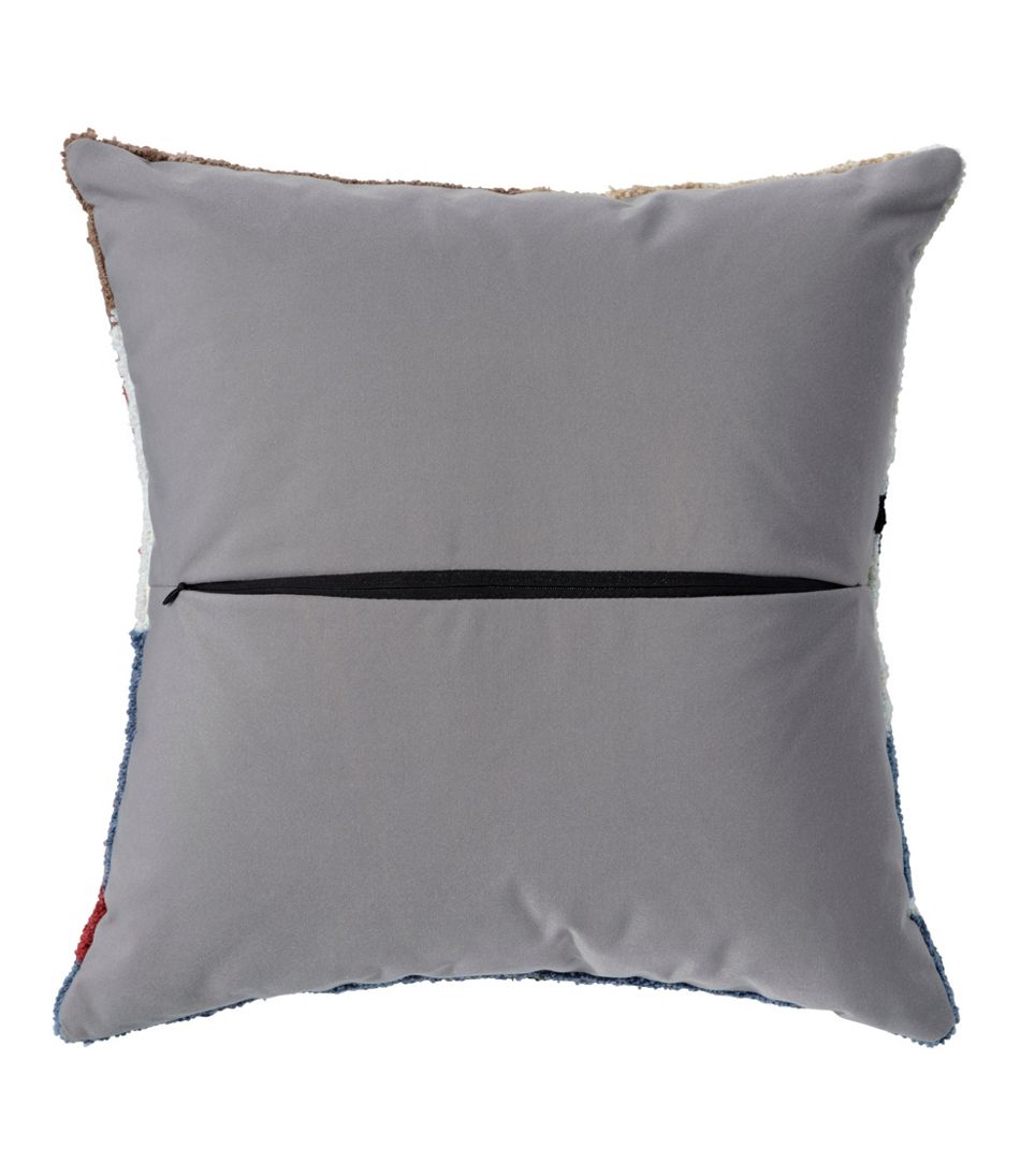 L.L.BeanIndoor/Outdoor Hooked Pillow, Dogs Skiing