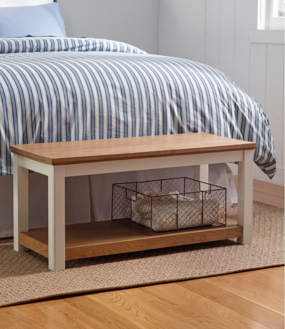L.L.BeanPainted Farmhouse Bench, Wood Top