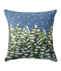 L.L.BeanIndoor/Outdoor Hooked Pillow, Frosted Trees