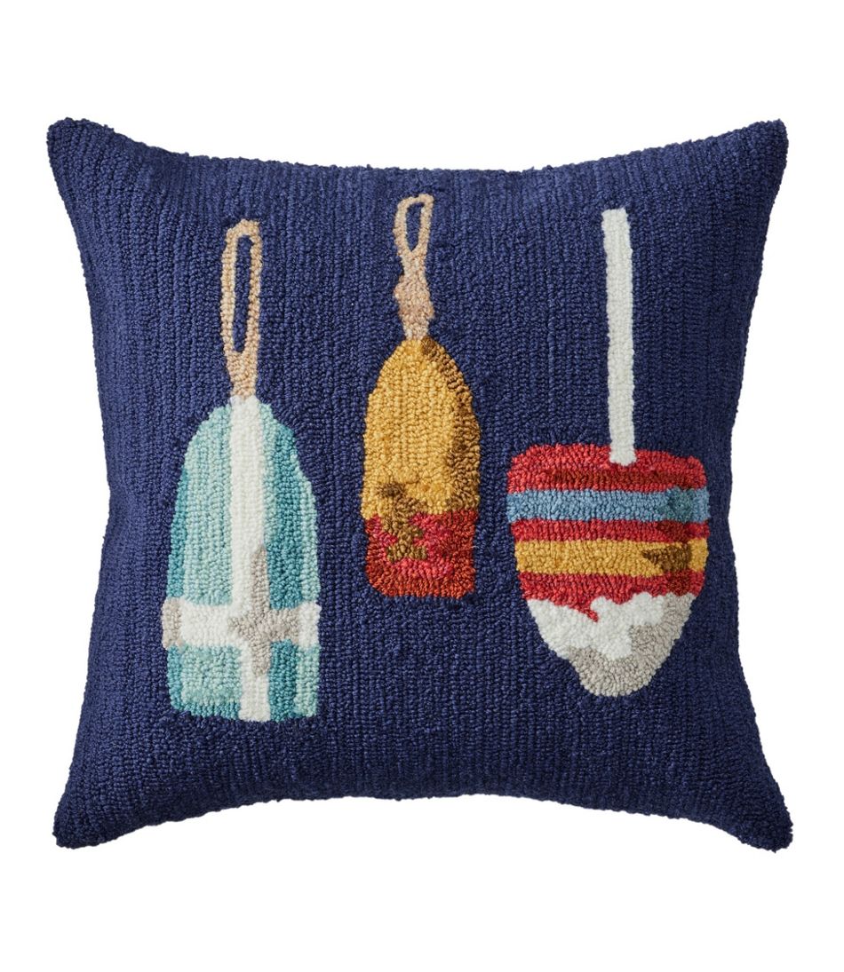 L.L.BeanIndoor/Outdoor Hooked Pillow, Buoys