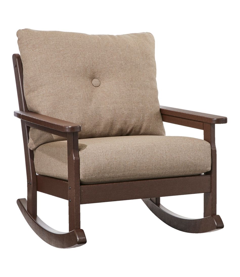 L.L.BeanAll-Weather Patio Rocker with Textured Cushion, Mahogany