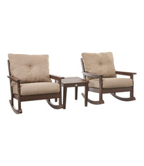 L.L.BeanAll-Weather Patio Rocker Set with Side Table, Mahogany