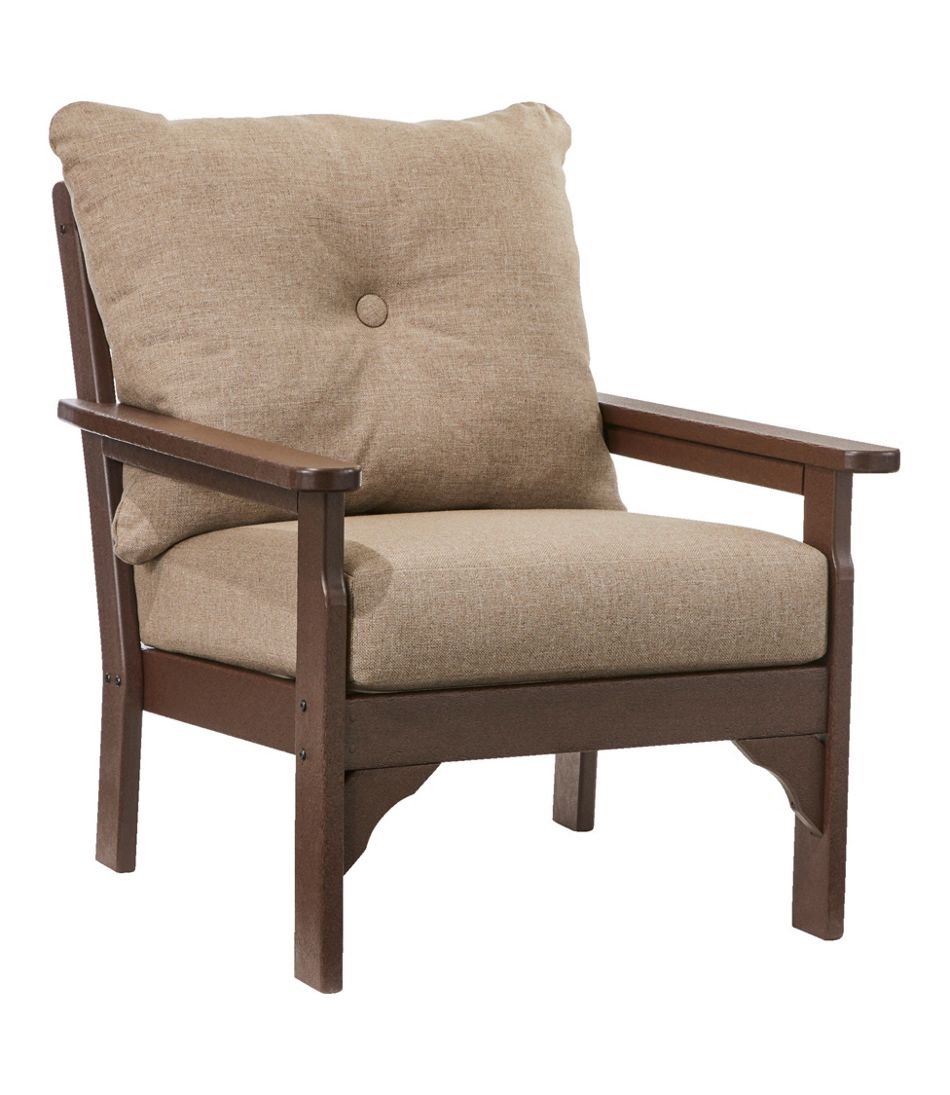 L.L.BeanAll-Weather Patio Chair with Textured Cushion, Mahogany