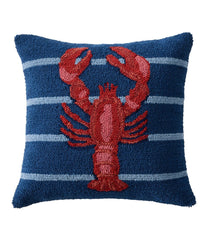 L.L.BeanIndoor/Outdoor Hooked Pillow, 18x18 Lobster