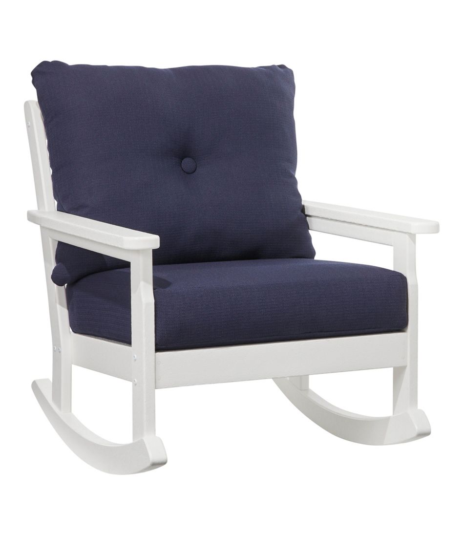 L.L.BeanAll-Weather Patio Rocker with Textured Cushion, White