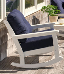 L.L.BeanAll-Weather Patio Rocker with Textured Cushion, White