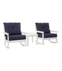 L.L.BeanAll-Weather Patio Rocker Set with Side Table, White