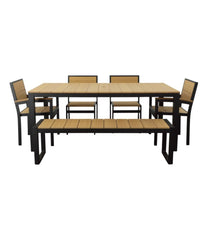 L.L.BeanAluminum/Recycled Poly Lumber Farmhouse Dining Set, Black