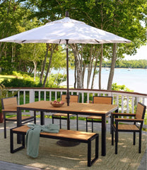 L.L.BeanAluminum/Recycled Poly Lumber Farmhouse Dining Set, Black