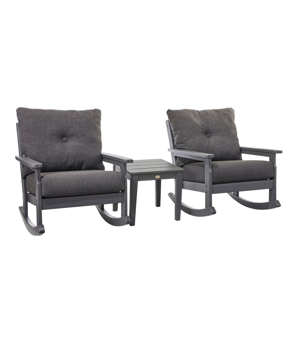L.L.BeanAll-Weather Patio Rocker Set with Side Table, Slate Gray