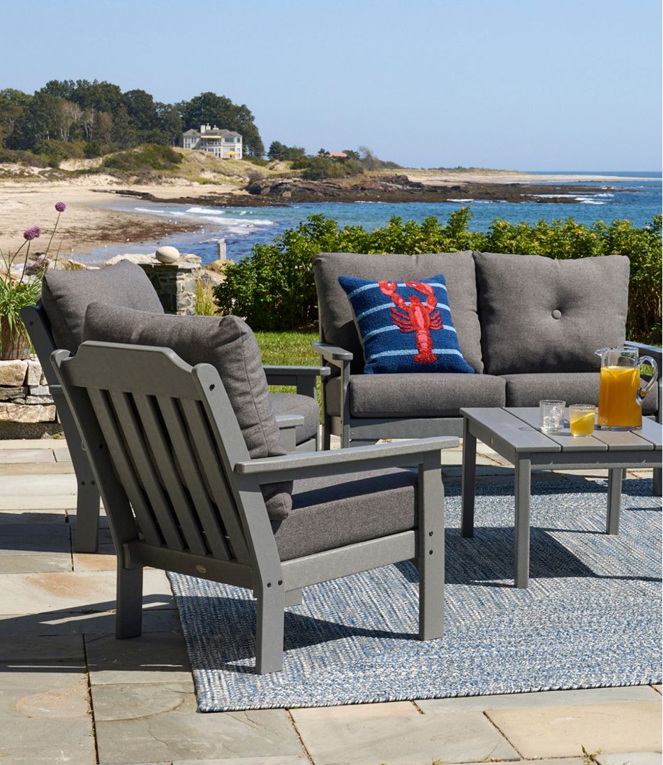 L.L.BeanAll-Weather Patio Loveseat with Textured Cushion, Slate Gray