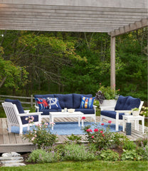 L.L.BeanAll-Weather Patio Loveseat with Textured Cushion, White
