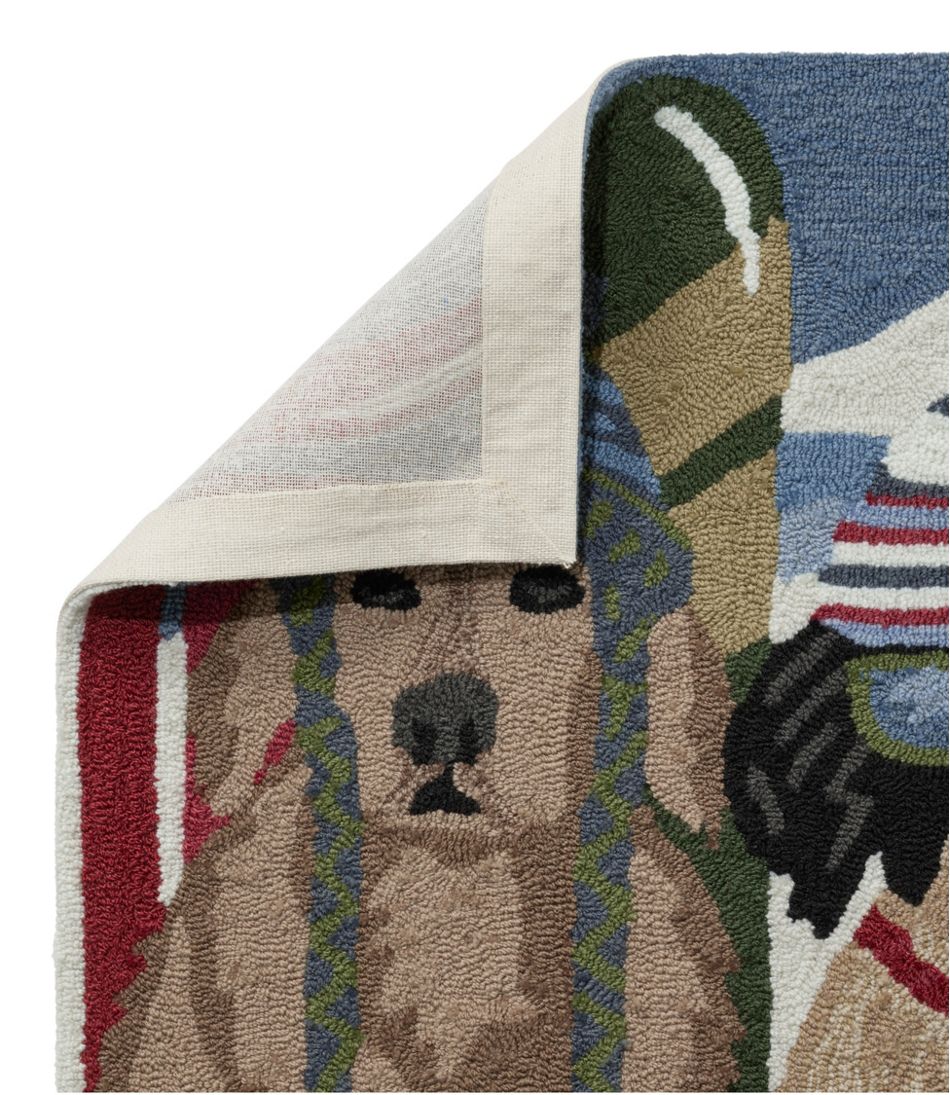 L.L.BeanIndoor/Outdoor Vacationland Rug, Dogs Skiing