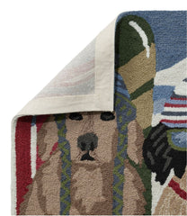L.L.BeanIndoor/Outdoor Vacationland Rug, Dogs Skiing