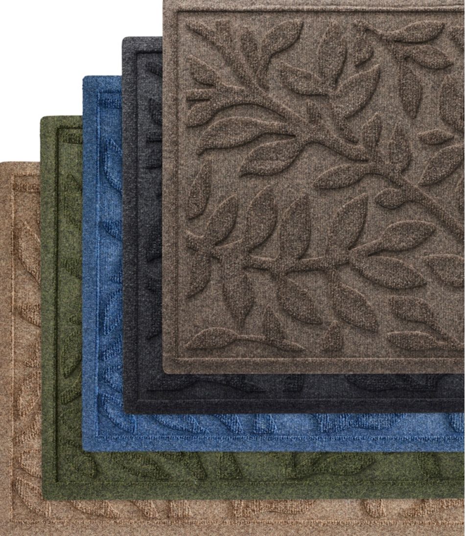 L.L.BeanHeavyweight Recycled Waterhog Doormat, Half Round, Woodland Leaf