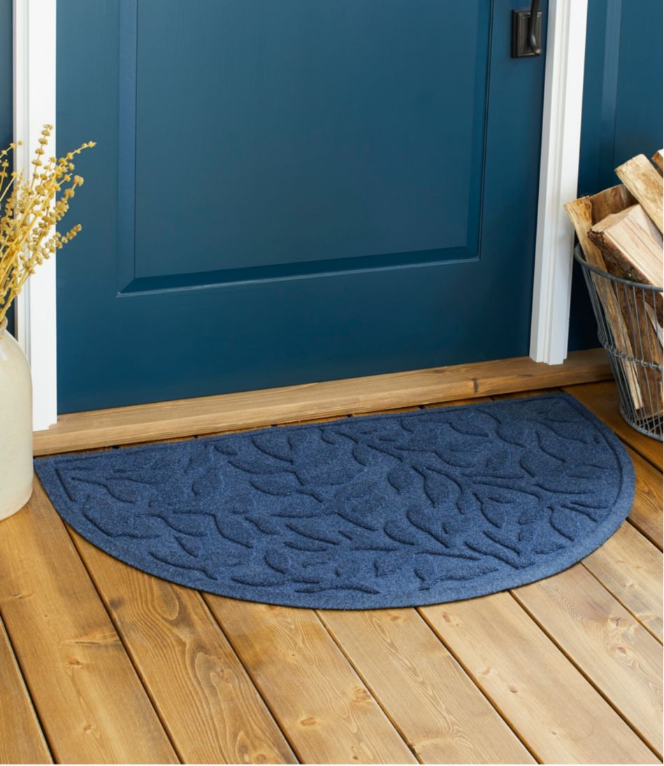 L.L.BeanHeavyweight Recycled Waterhog Doormat, Half Round, Woodland Leaf