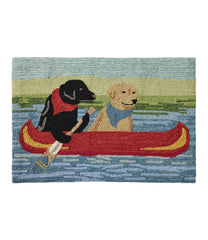 L.L.BeanIndoor/Outdoor Vacationland Rug, Dog Canoe