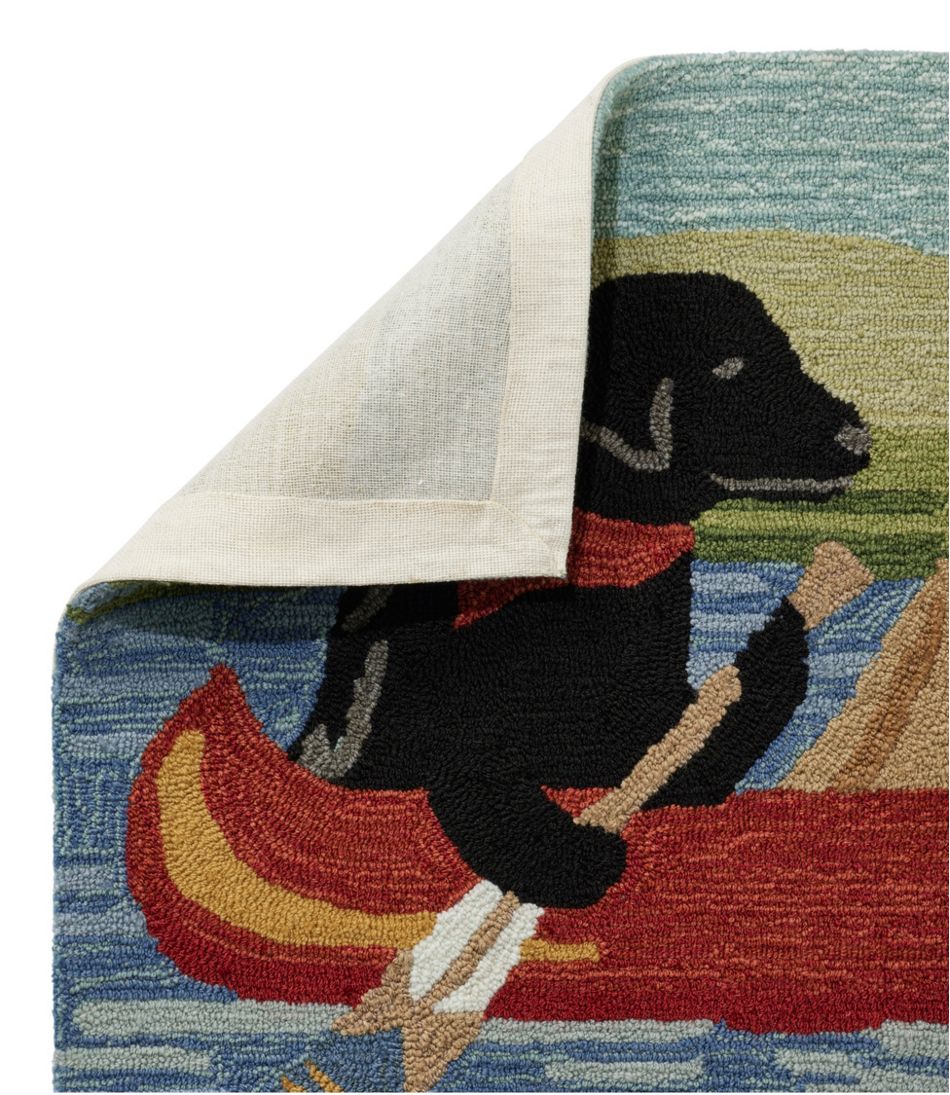 L.L.BeanIndoor/Outdoor Vacationland Rug, Dog Canoe