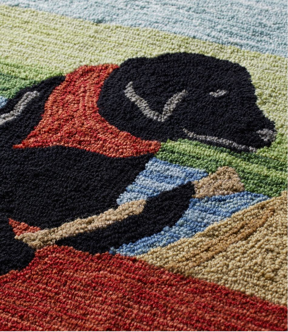 L.L.BeanIndoor/Outdoor Vacationland Rug, Dog Canoe