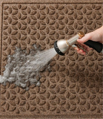 L.L.BeanHeavyweight Recycled Waterhog Doormat, Half Round, Blooming Circles
