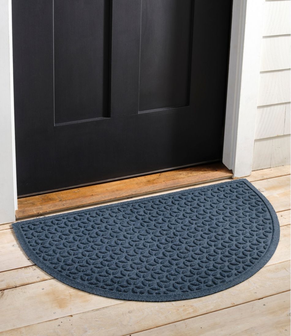 L.L.BeanHeavyweight Recycled Waterhog Doormat, Half Round, Blooming Circles
