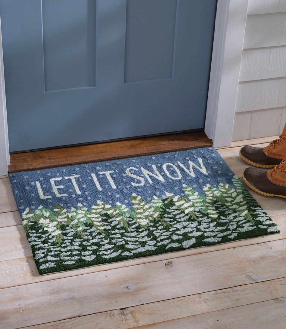 L.L.BeanIndoor/Outdoor Vacationland Rug, Frosted Trees