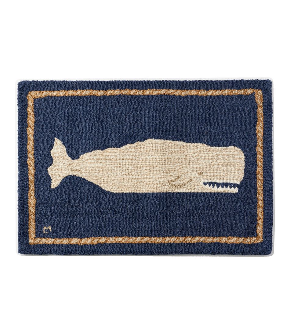 L.L.BeanWool Hooked Novelty Rug, Whale
